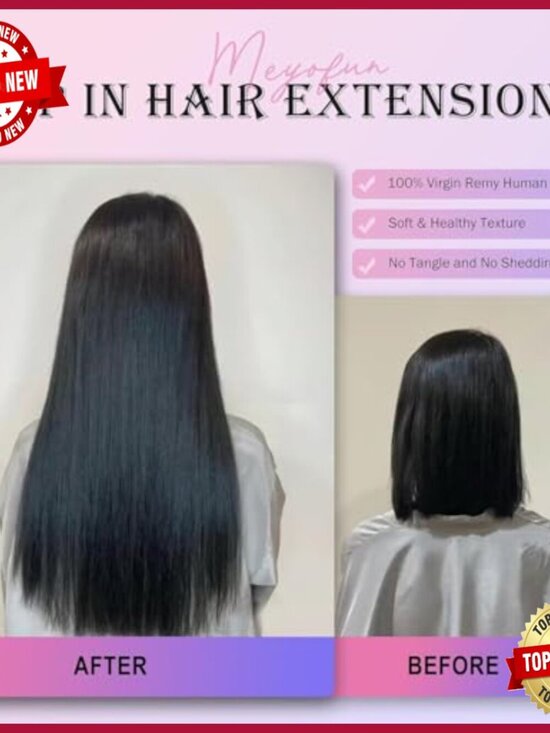22 Inch Clip In Human Hair Extensions 110g 8pcs Set Double Weft main image 4